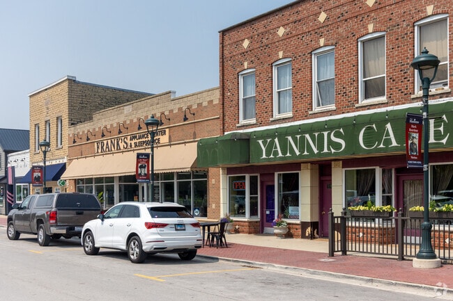Locals in Manteno visit Main Street for favorites such as Yannis Cafe.