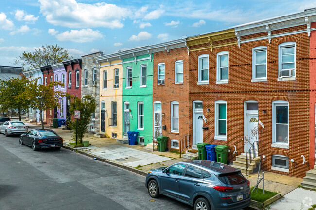 Houses in Sandtown-Winchester are painted different colors.