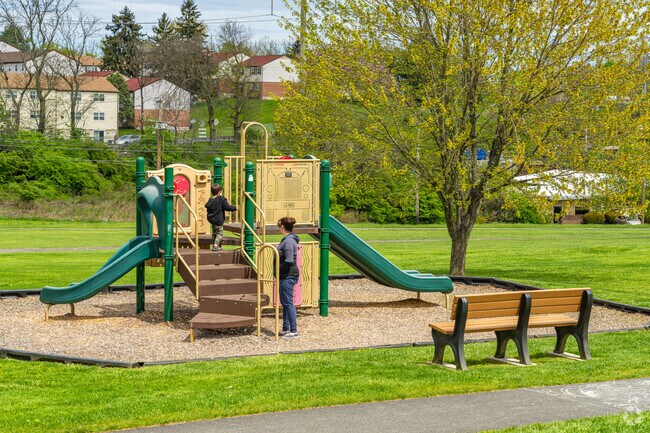 Tire out the tykes on the playground at Freemansburg Park.