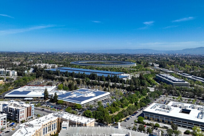 Apple Park is the corporate
headquarters of Apple Inc., right next to Downtown Cupertino.