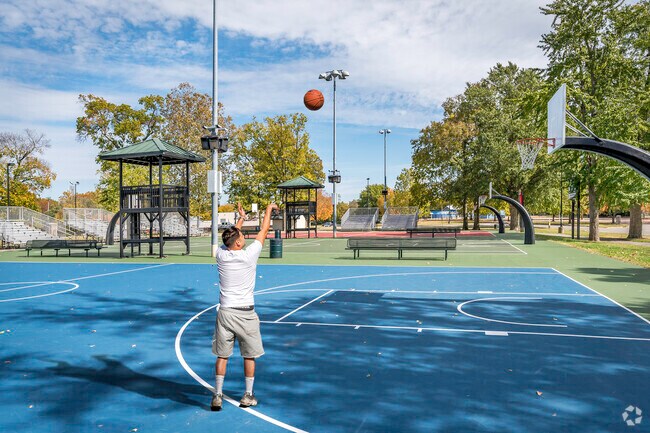 Practice shooting your three pointers at Georgetown’s Douglass Park basketball court.