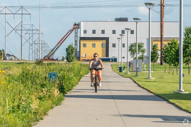 Urban Plains Park offers Burlington residents scenic biking trails for outdoor adventures.