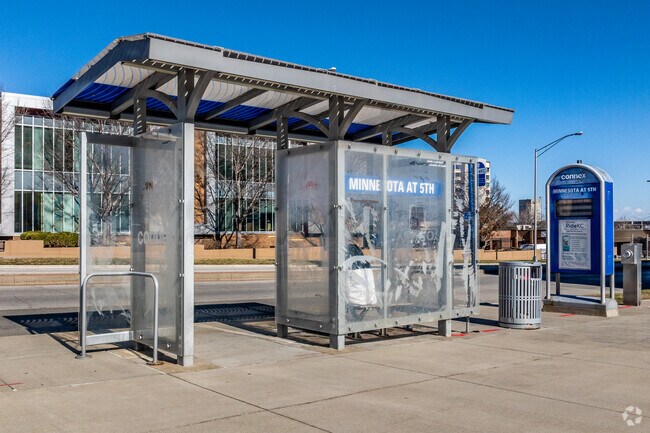 You can Jump on the Ride KC Bus and be in North Kansas City in just a few minutes.