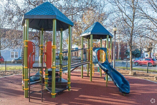 The students love the playground at Corkery Elementary School.