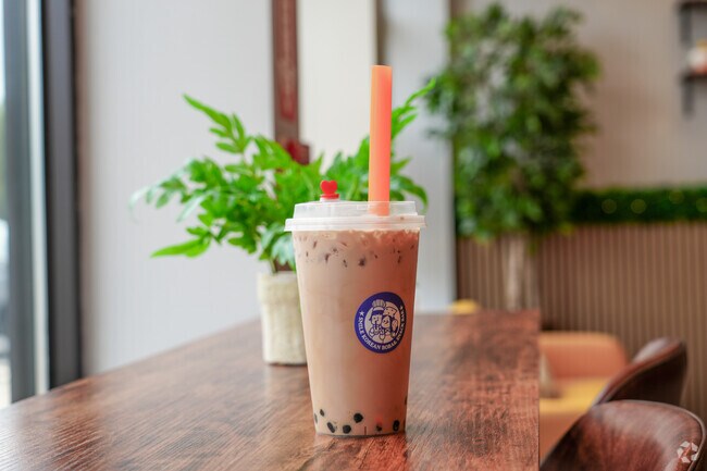 Grab the brown sugar espresso boba from Smile Korean Boba.