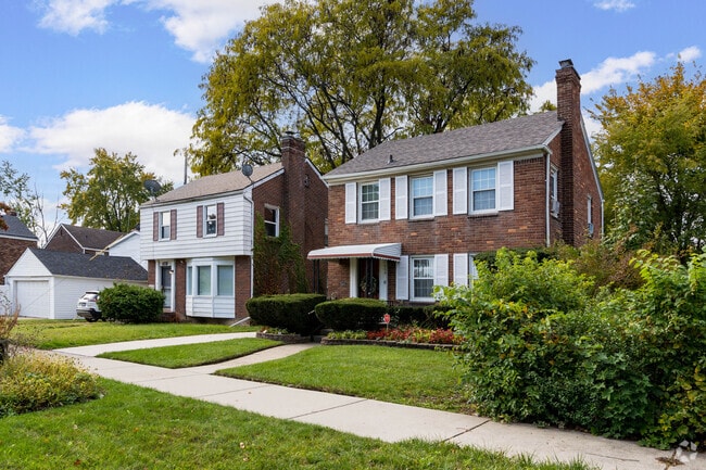 Rows of homes line the streets of Detroit's Evergreen-Outer Drive neighborhood.