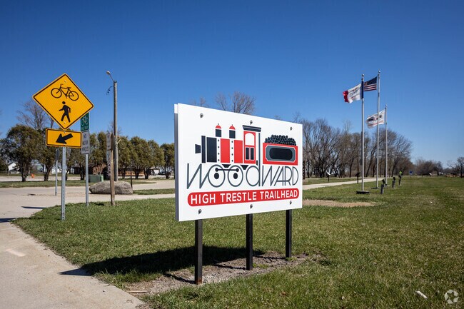 Woodward is home to the trailhead of the High Trestle Trail, a 25 mile long bike trail running through 5 towns.