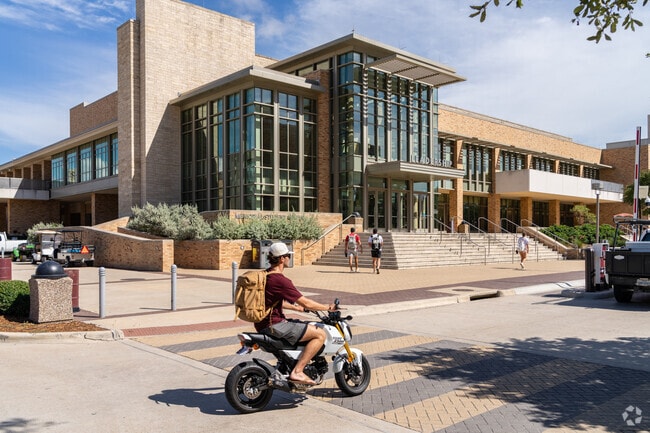 Texas A&M, near North Oakwood, is within biking distance of the neighborhood.
