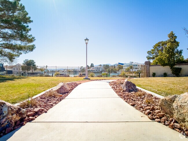 A Landscaped Walking Path to Lake Sahara.
