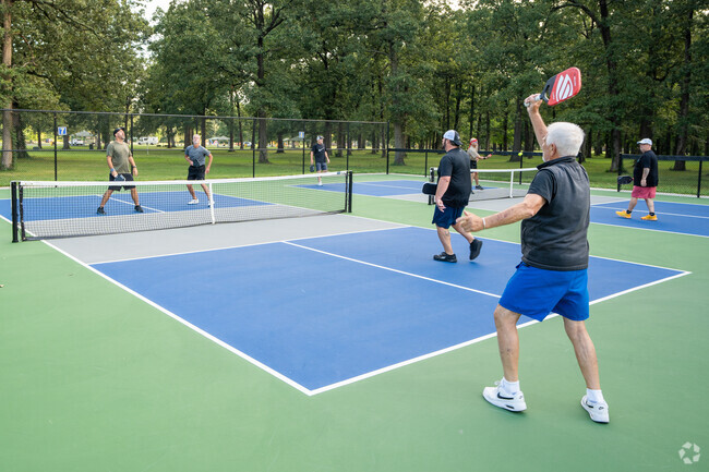 At Bob Noble Park near Clayshire there's usually an early morning pickleball game in progress.