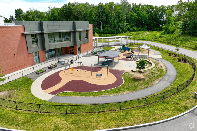 There is plenty of space to play at Nelson Place Elementary School's playground.