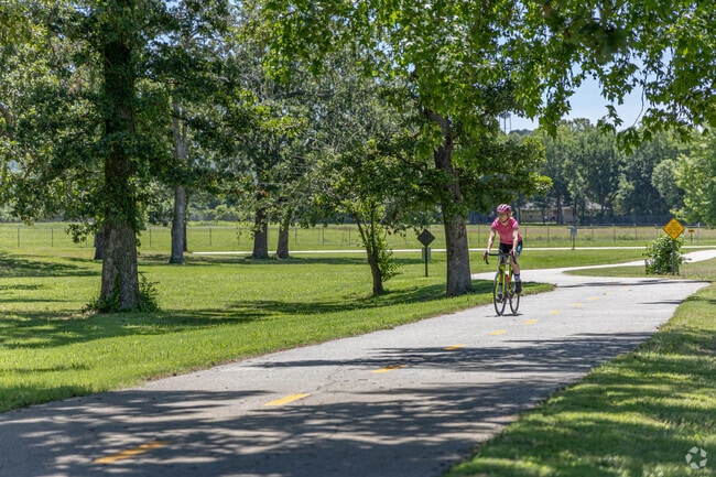 The Meadow Valley trail winds through University of Arkansas agricultural areas.