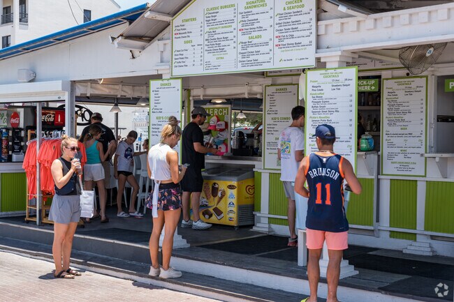 The World Famous Pickles Burger and Shakes serves delicious Burgers and Shakes in Seaside.