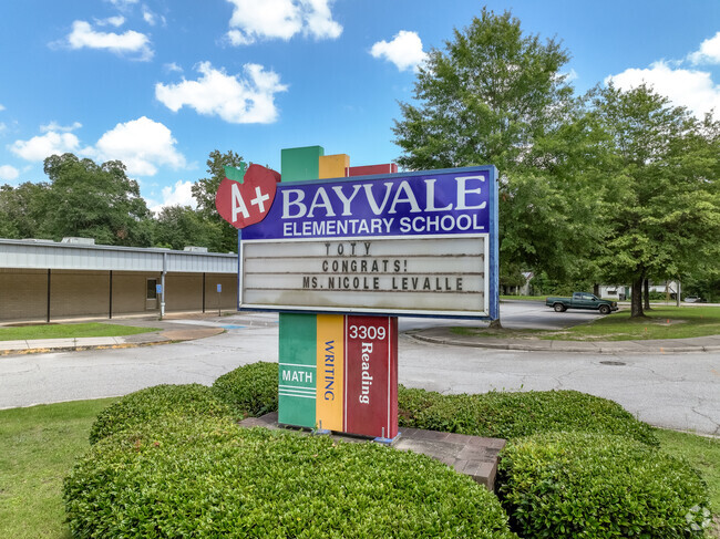 Welcoming sign at Bayvale Elementary School Augusta, GA.
