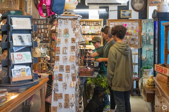 The Junky Monkey is a local antique shop that is a historic staple of the neighborhood.