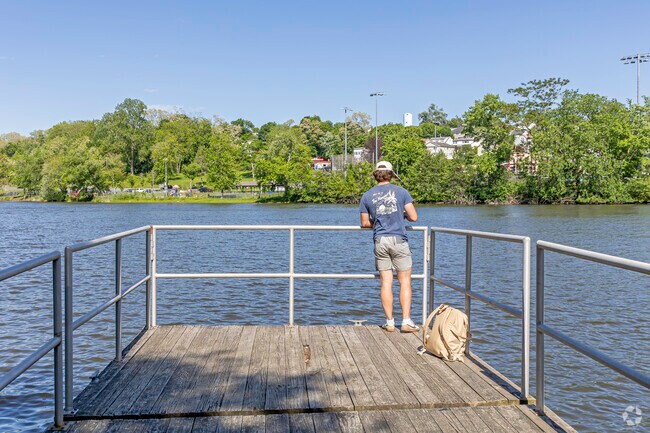 Woodcrest Heights residents enjoying a nice day of fishing at Liberty Park.