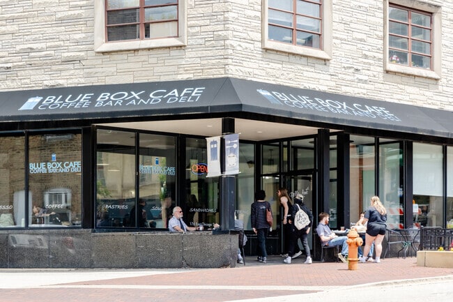 Located in Elgin, Blue Box Café adds a time-traveling twist to daily coffee runs.