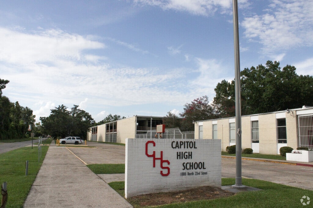 Main entrance to Capitol High School in Mid City North, Baton Rouge LA