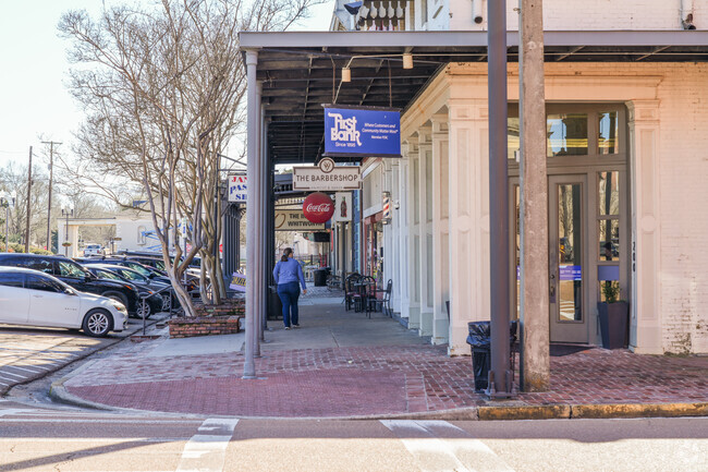 Brookhaven’s historic downtown features small businesses lined up next to each other, reminiscent of old times.
