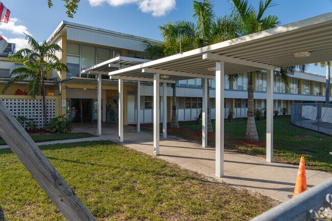 This is the main entrance to Nathan B. Young Elementary School.