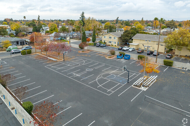 Students at Calvary Christian can play basketball on the blacktop