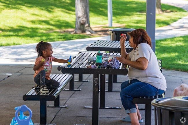 Host a picnic under the shaded pavilions at Community Park.