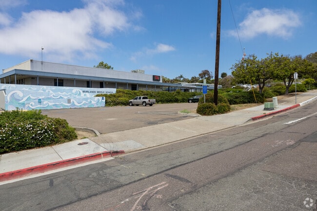 A street view to Muirlands Middle School located in La Jolla.
