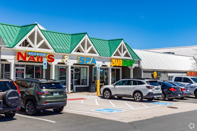 Run errands at Westwoods Shopping Center near Leyden.