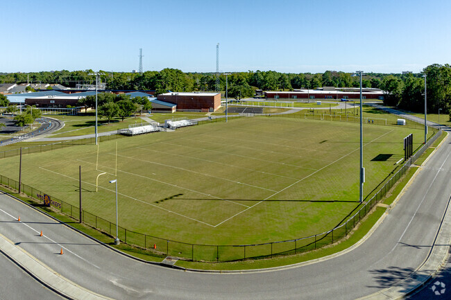 North Myrtle Beach Middle School has a lighted football field.