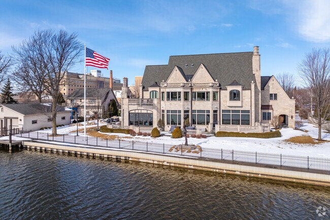 Larger magnificent homes are found along Menasha's waterfront.