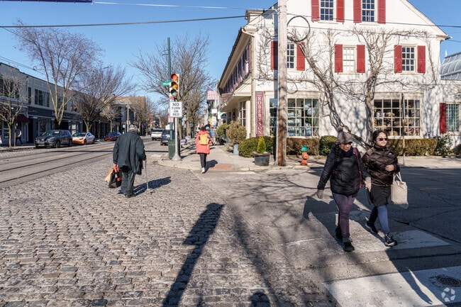 Streets paved with Belgian blocks give Chestnut Hill a European feel.