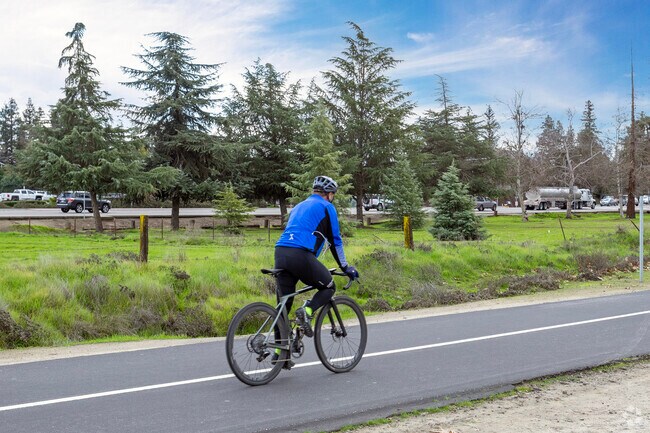 Go for a scenic bike ride along the paved trails in Northeast Fresno.