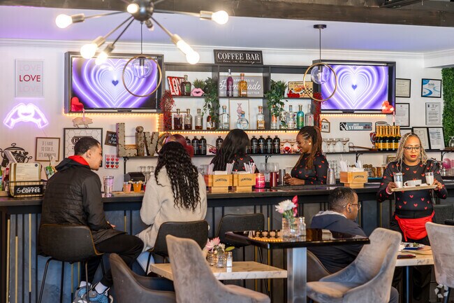 Grab brunch at Love at First Bite near Blair Villa-Poole Creek, a great place to catch up with friends.