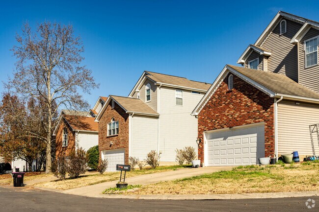 Many of the homes in the Millersville neighborhood have large garages.