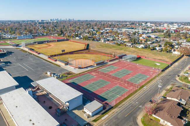 Baseball and tennis facilities are excellent at Hiram W. Johnson High School.