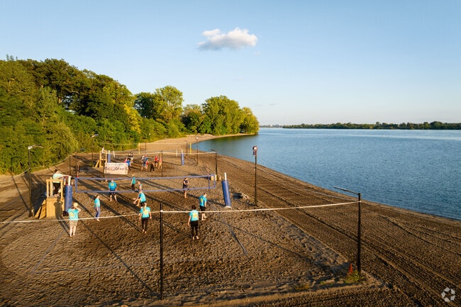The largest beach in Grand Island is in Beaver Island State Park.