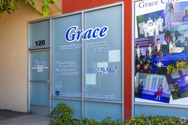Welcoming entrance to Grace Christian School in Wildomar.