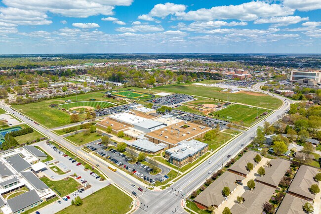The campus of Kickapoo High School sits at the intersection of Primrose and Jefferson
