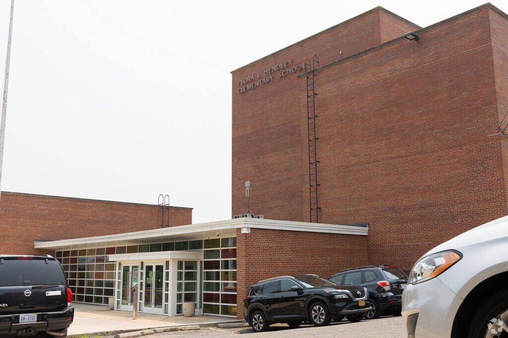 Main entrance to Hendley Elementary School in Washington Highlands, Washington DC