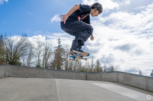 Catch some air at the Martha Lake Airport Skatepark near Cedar Heights.