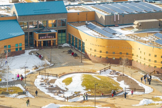 Cresthill Middle School in Highlands Ranch Colorado on a beautiful sunny winter afternoon.