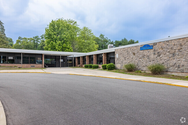 This is the main entrance to Jefferson Elementary School in Cold Spring Harbor.