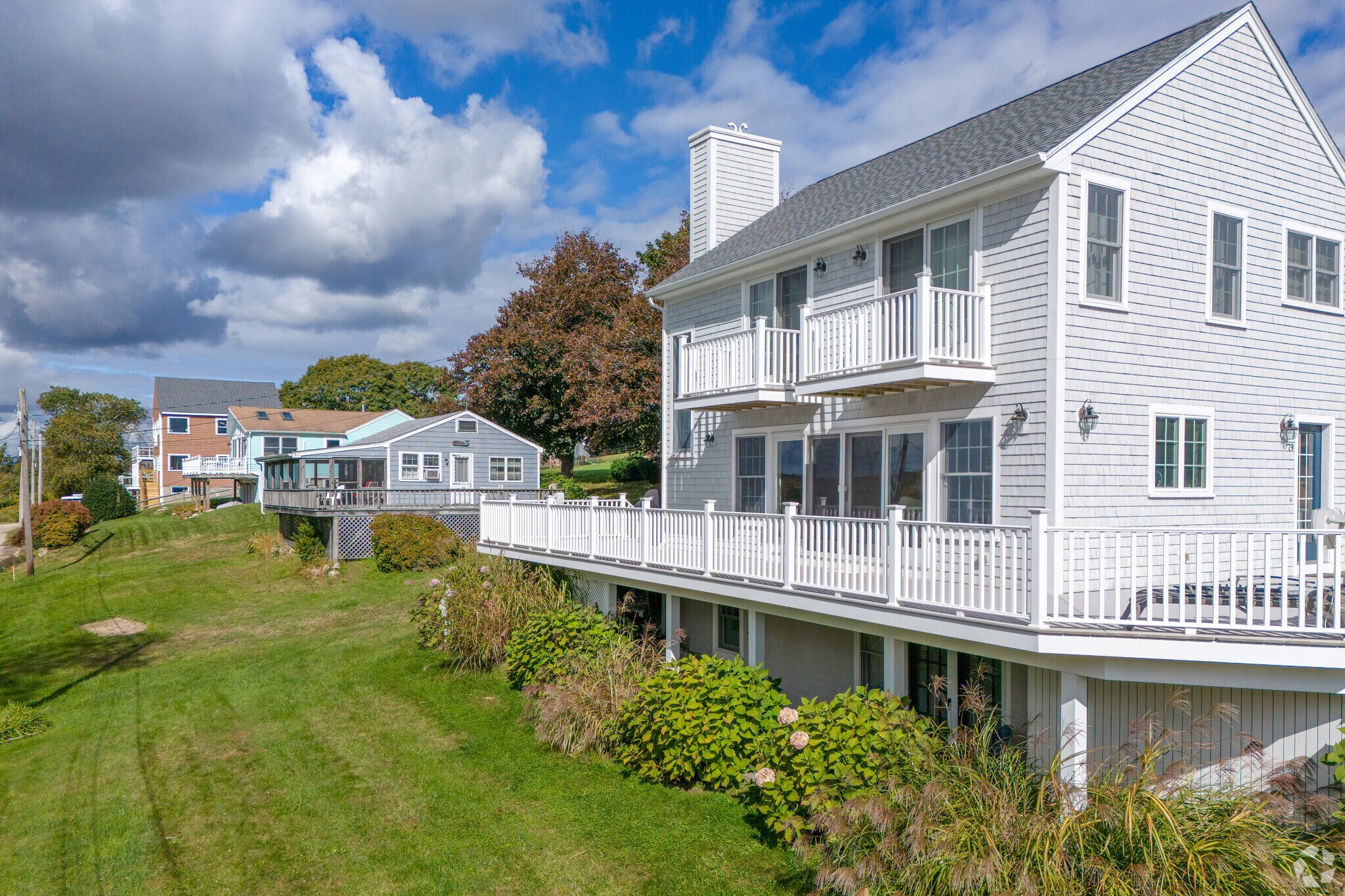 Homes in the Great Neck/South Westport neighborhood are often adorned with decks for the views.