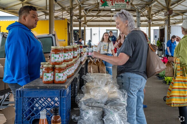 Locally made products can be found at the Minneapolis Farmer's Market near Harrison.