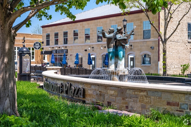 Paramount Plaza in downtown Grafton shows of the the cities music history.