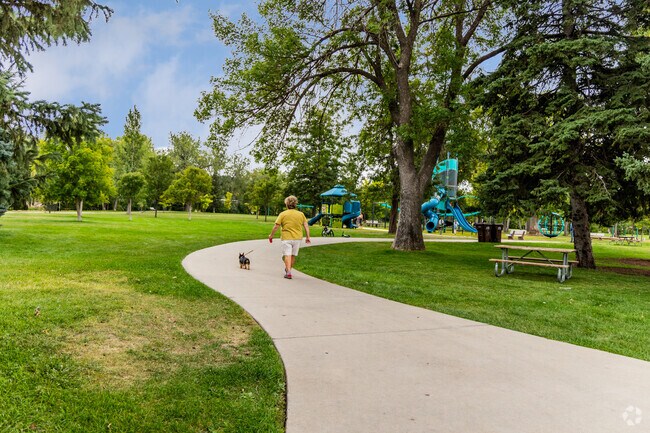 It's common to see people walking their dog at Sioux Park.