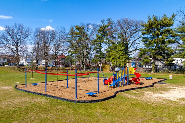 Tire out the tykes at Yost Park on the large playground.