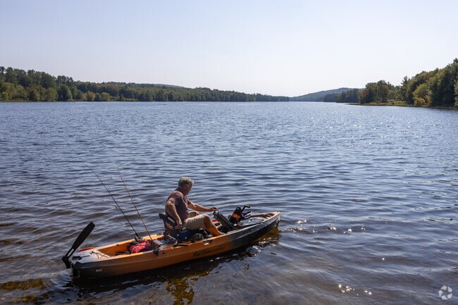 The Androscoggin River boat launch near Minot is a convenient starting point for fishing enthusiasts.