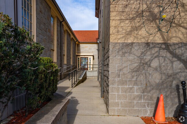 The St. Clement Elementary School connects to the church in Somerville.