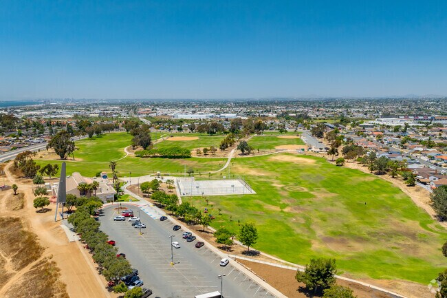 A view above Montgomery-Waller Community Park shows its vast field space in Otay Mesa West.